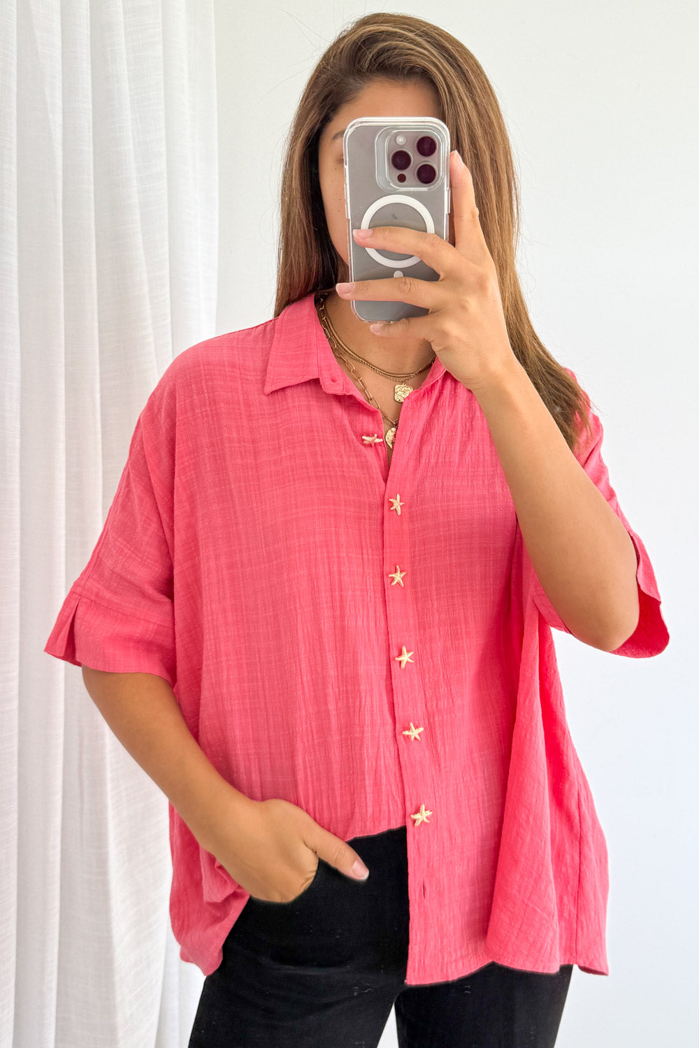 Island Air Shirt - Coral Pink