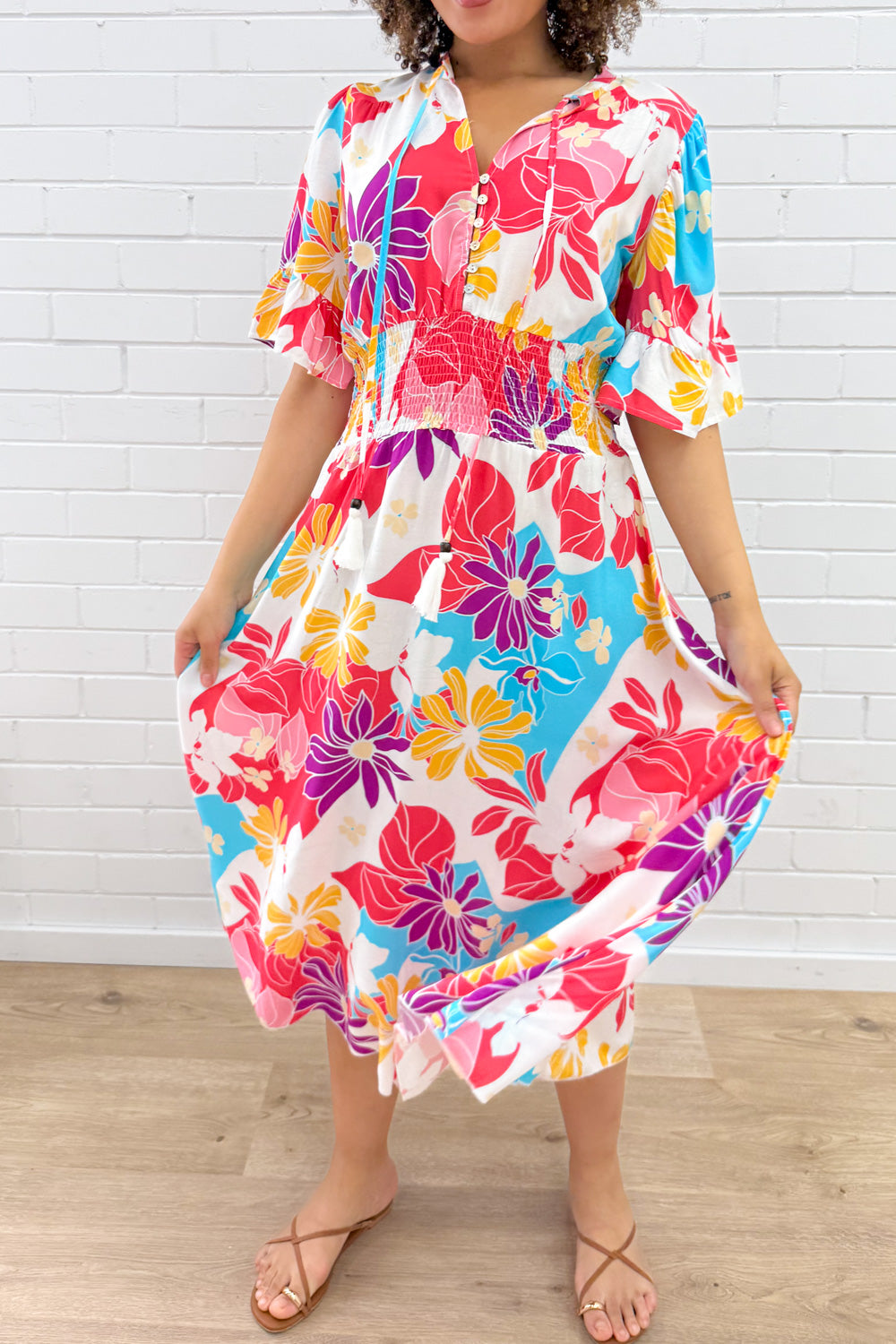 Kai Dress - Hot Pink  Multi Tropic