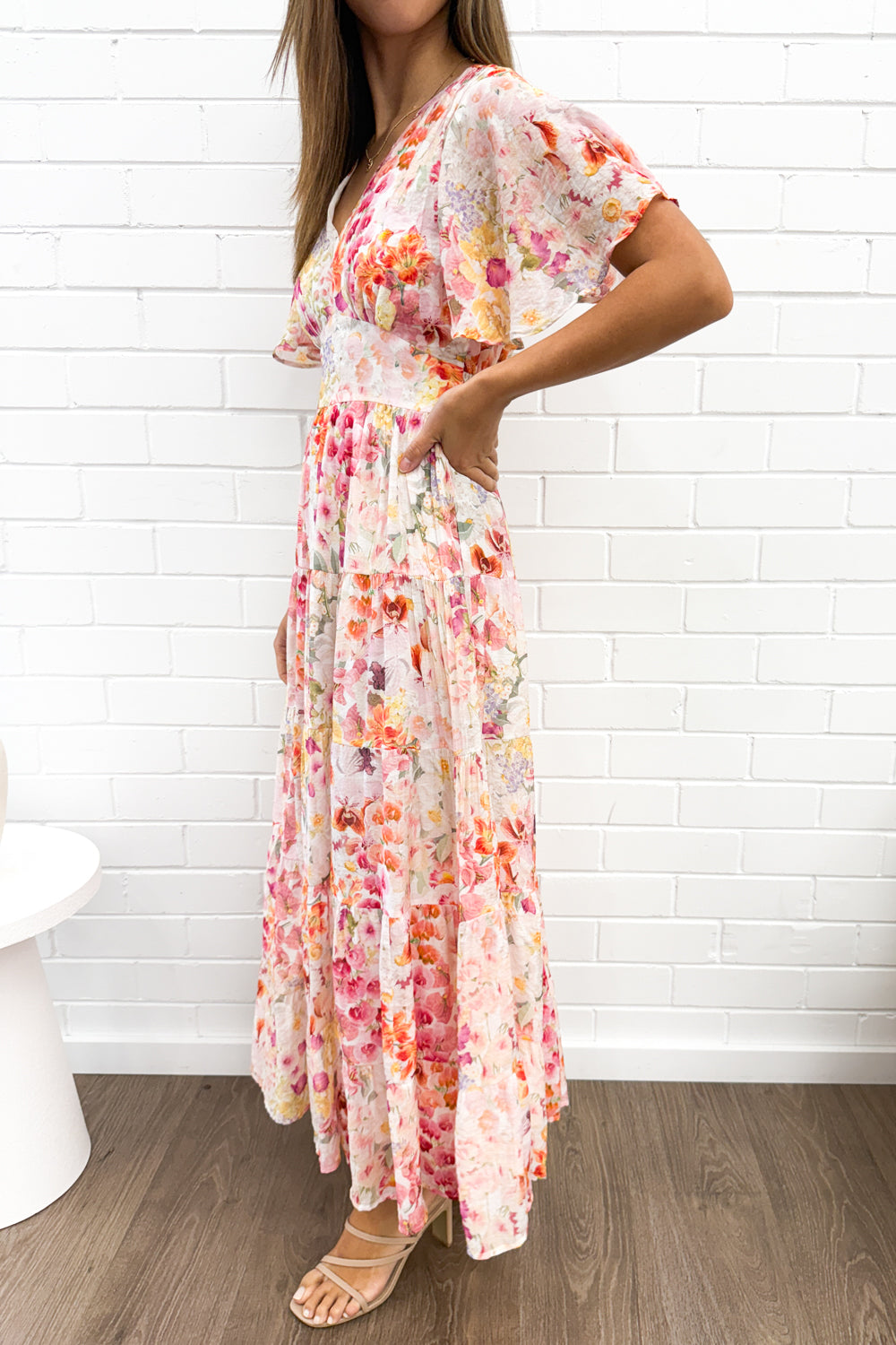 Carys Dress - Blush Multi Floral