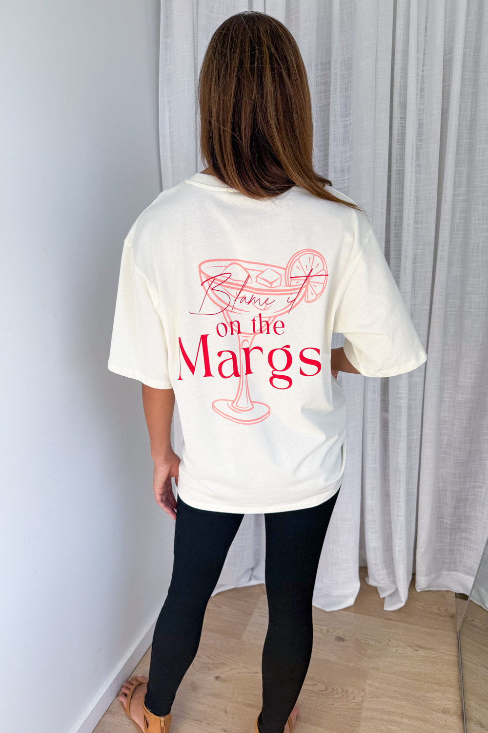 Blame It On The Margs Oversized Tee - Cream