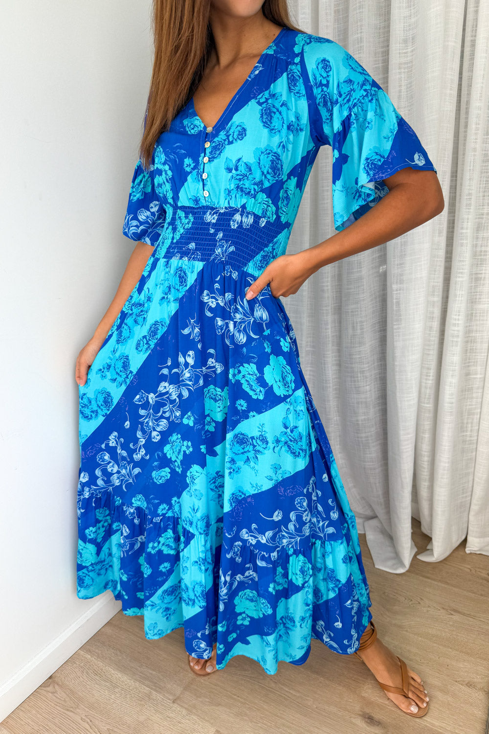 Nalani Dress  - Blue Floral