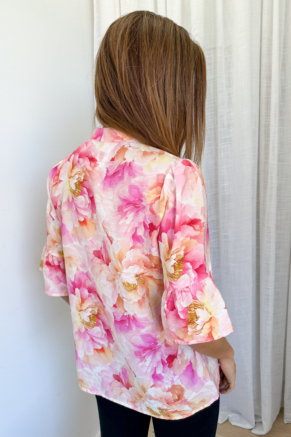 Botanic Blouse - Pink Orange Floral