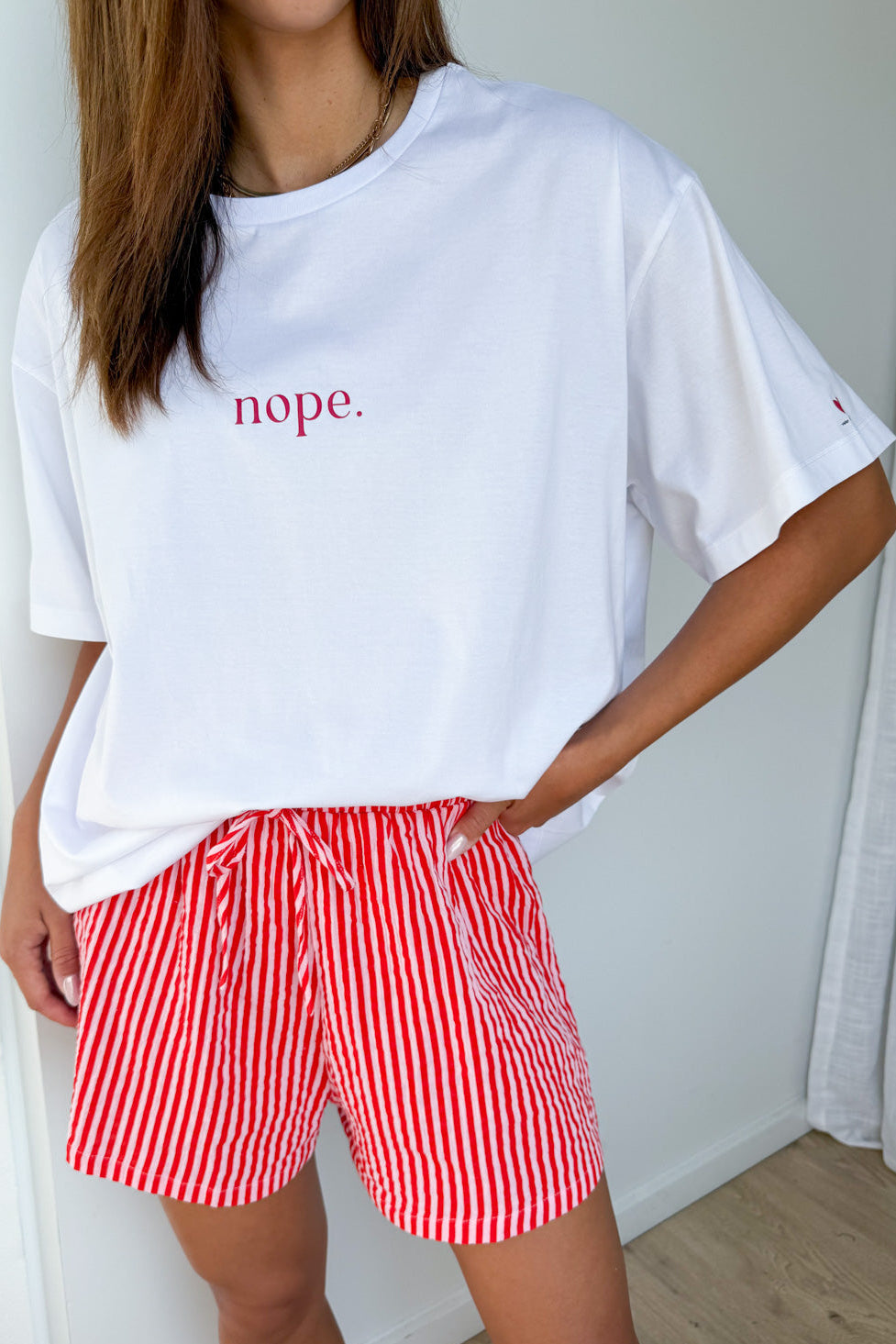 Nope Oversized Tee - White