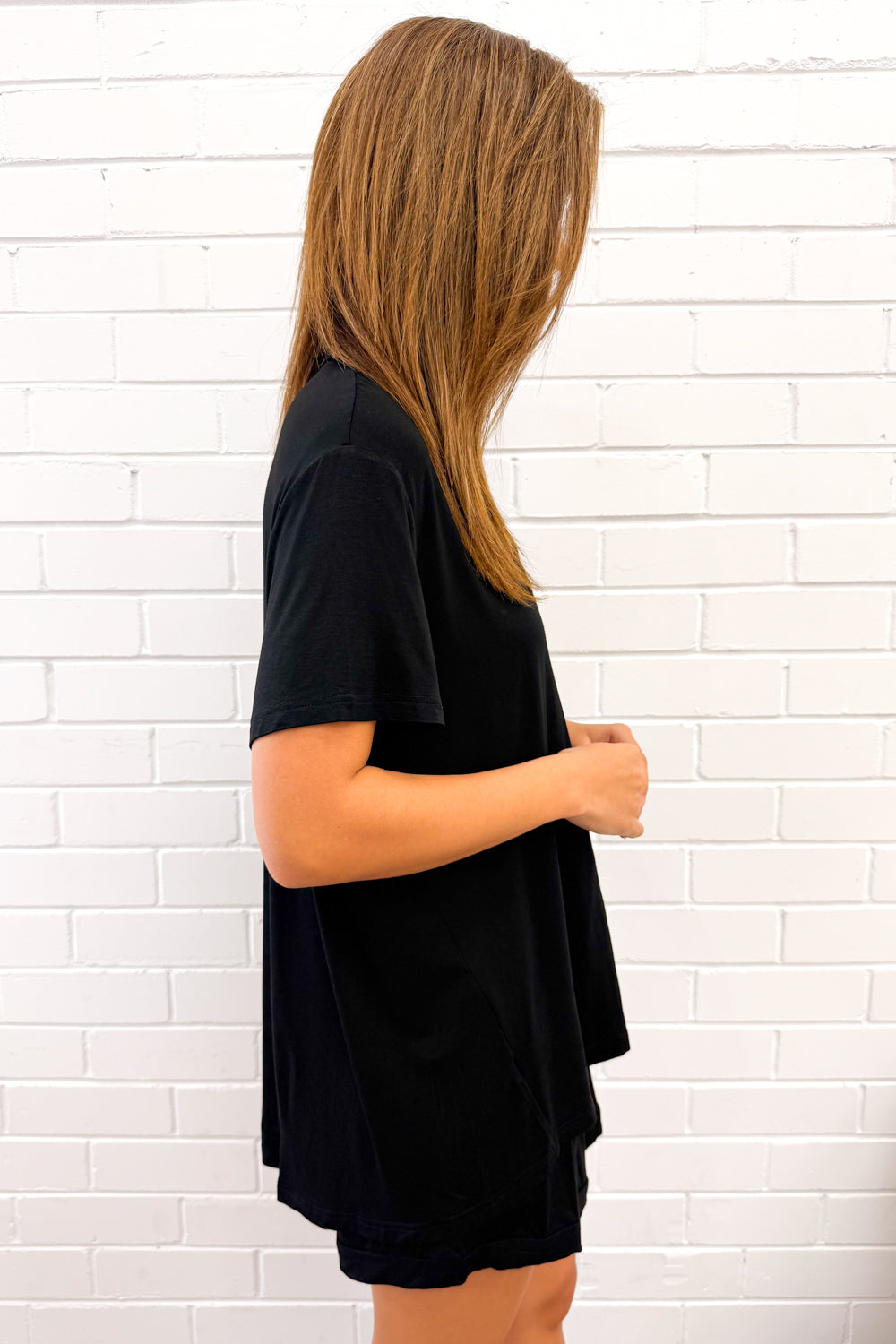 The Comfiest PJs Shirt & Short Set - Black