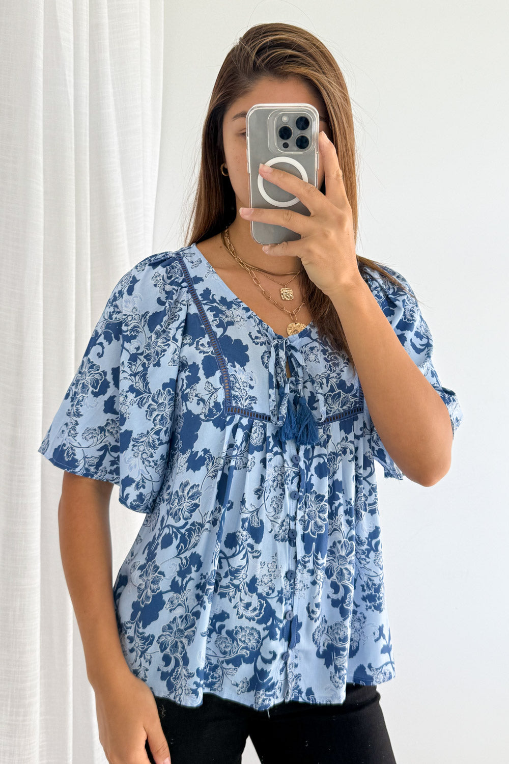 Lula Top - Blue Floral