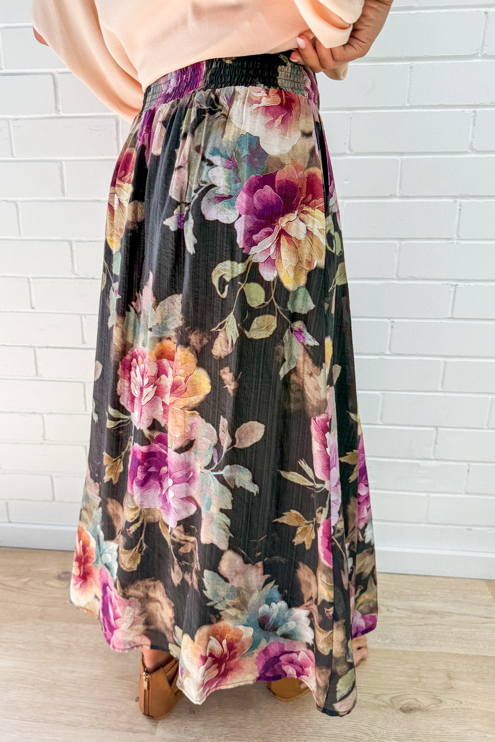 Sandra Maxi Skirt - Noir Bloom