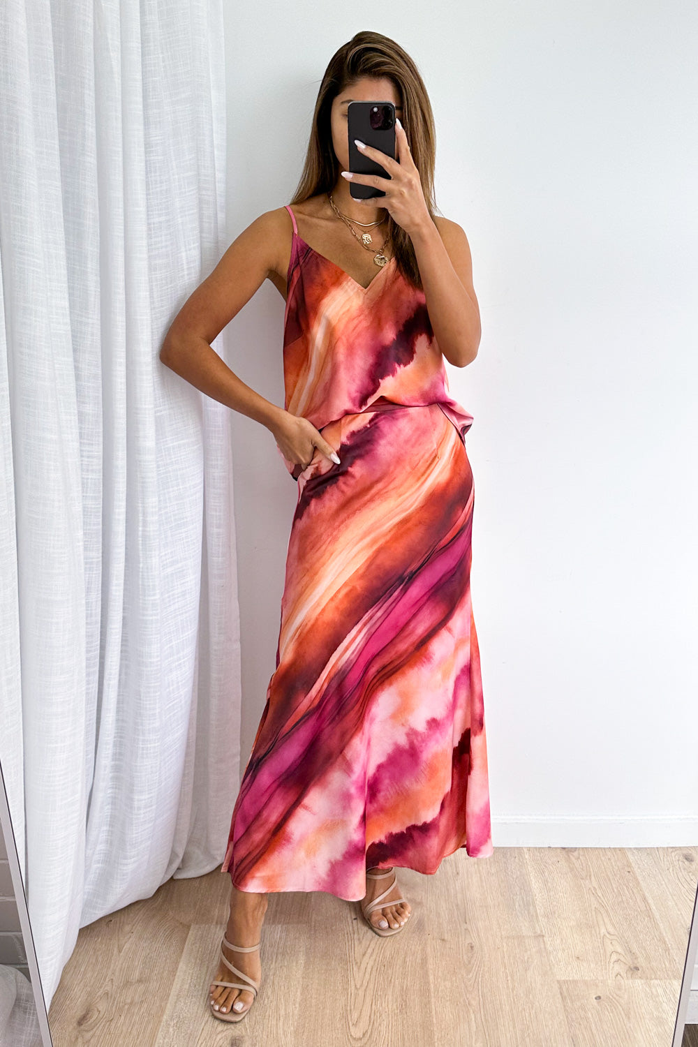 Sunset Skies Skirt - Pink Orange Sunset