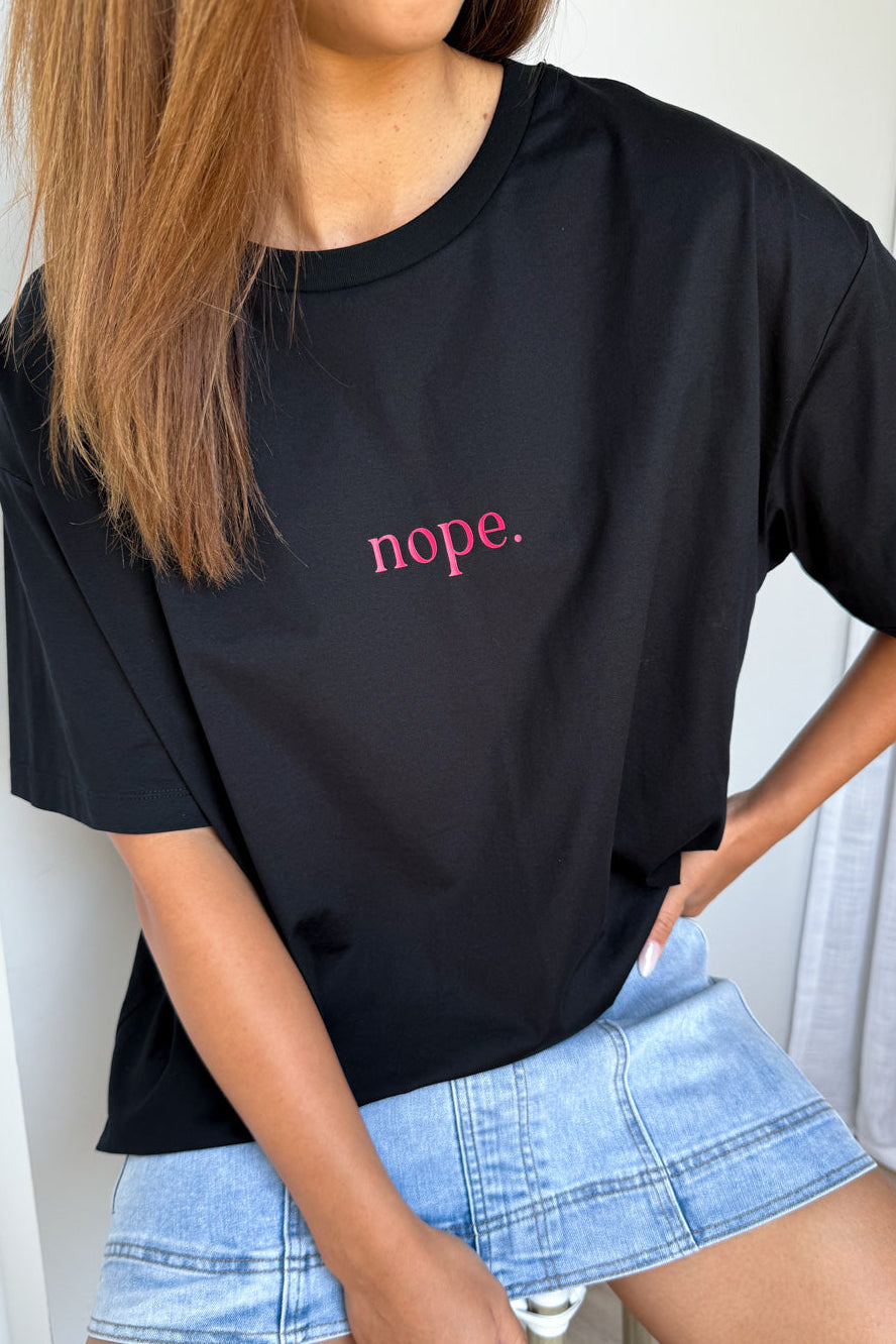 Nope Oversized Tee - Black