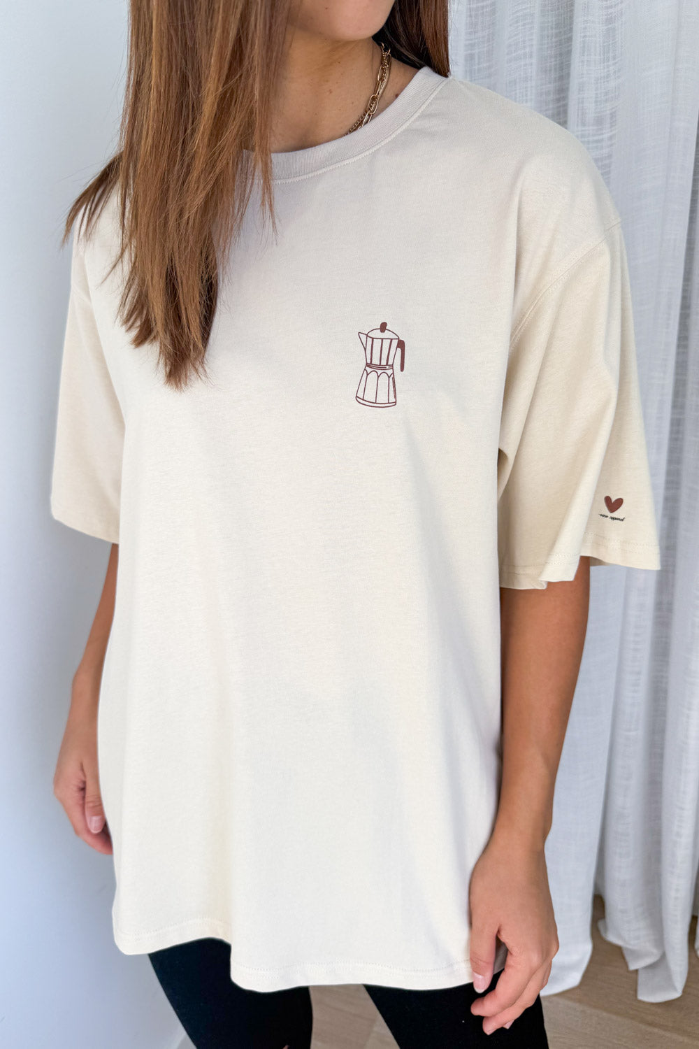 Sponsored By Coffee Oversized Tee - Beige