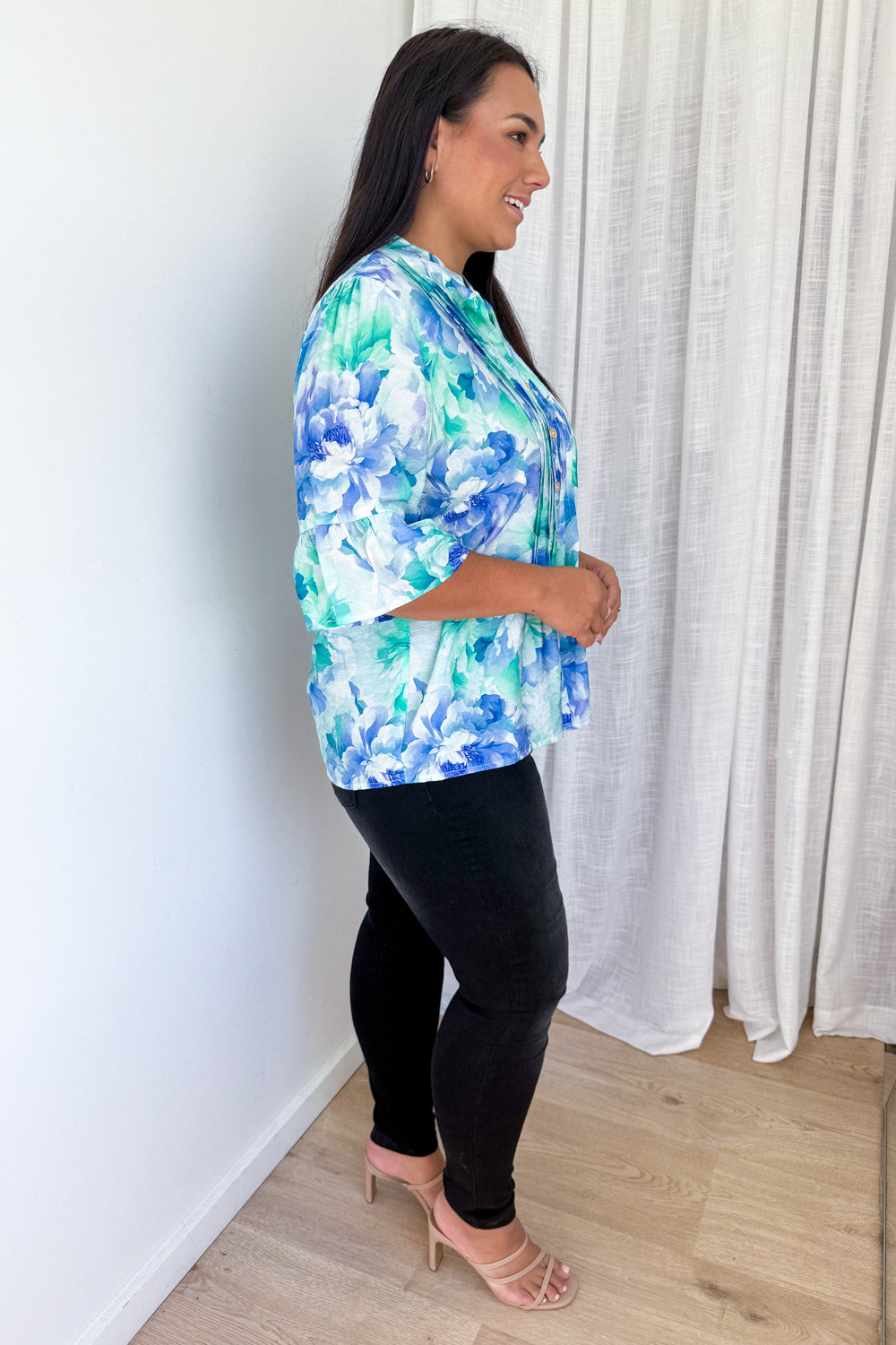 Botanic Blouse - Blue Turquoise Floral