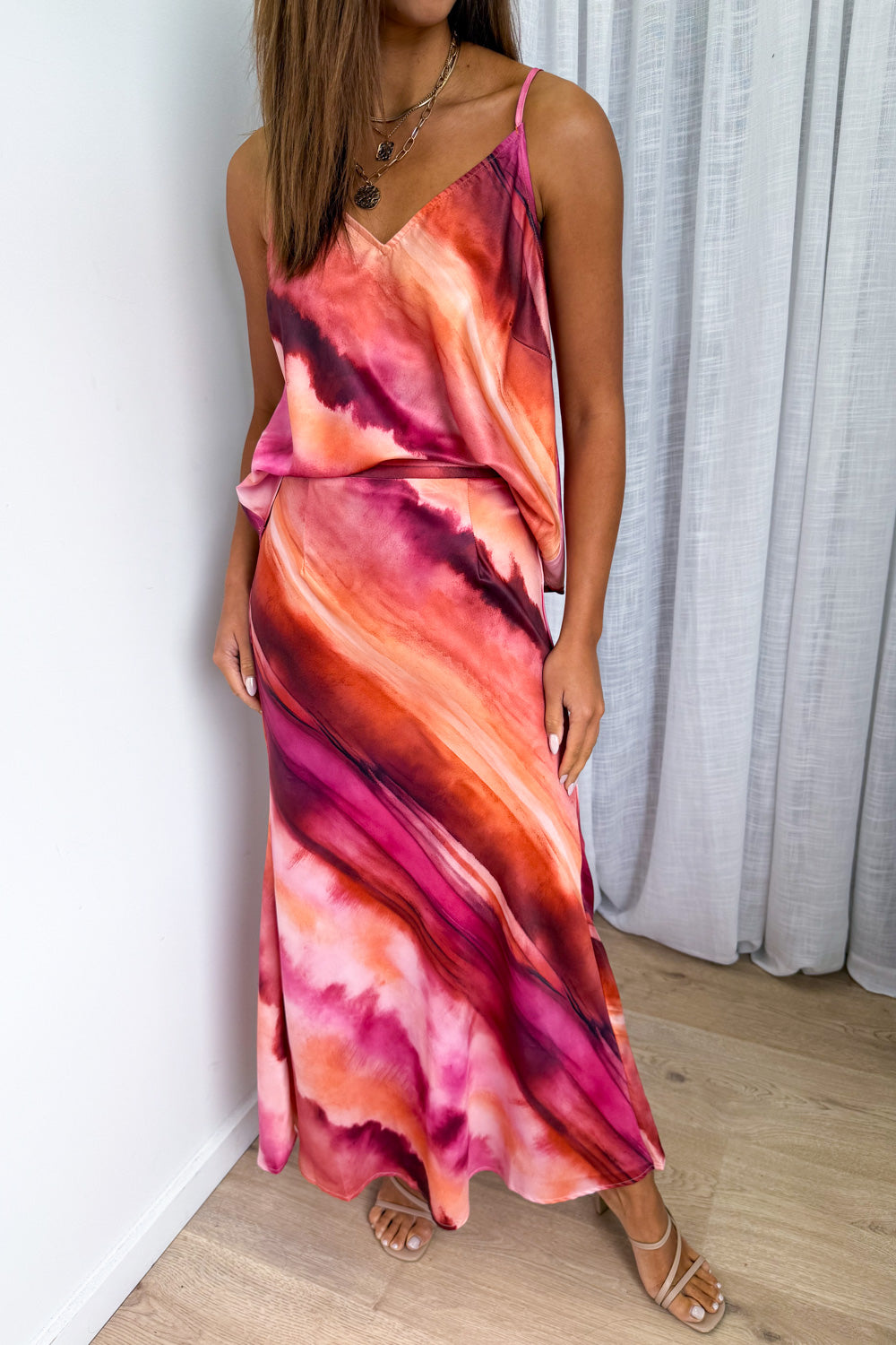 Sunset Skies Skirt - Pink Orange Sunset