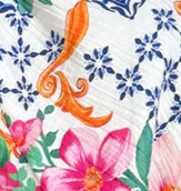 Cali Tile Blouse - Cobalt Fuchsia Tile