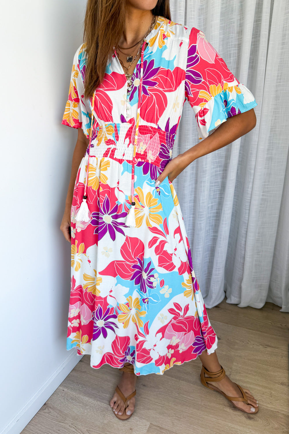 Kai Dress - Hot Pink  Multi Tropic