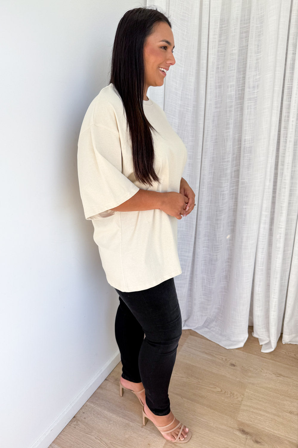 Sponsored By Coffee Oversized Tee - Beige