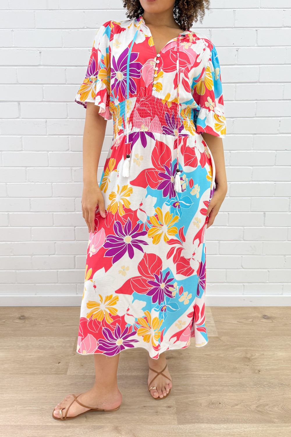 Kai Dress - Hot Pink  Multi Tropic