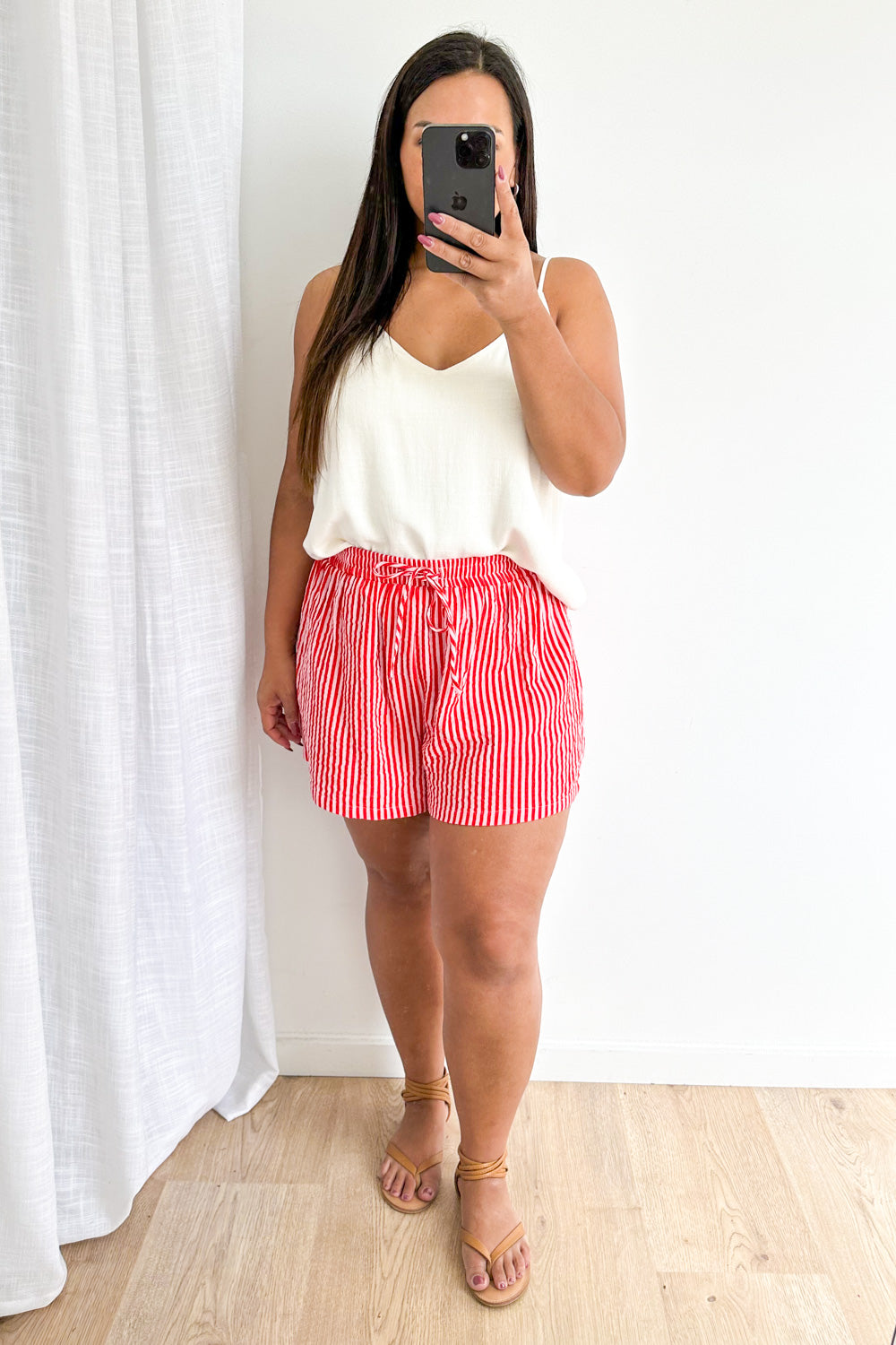 Rani Shorts - Pink Red Stripe