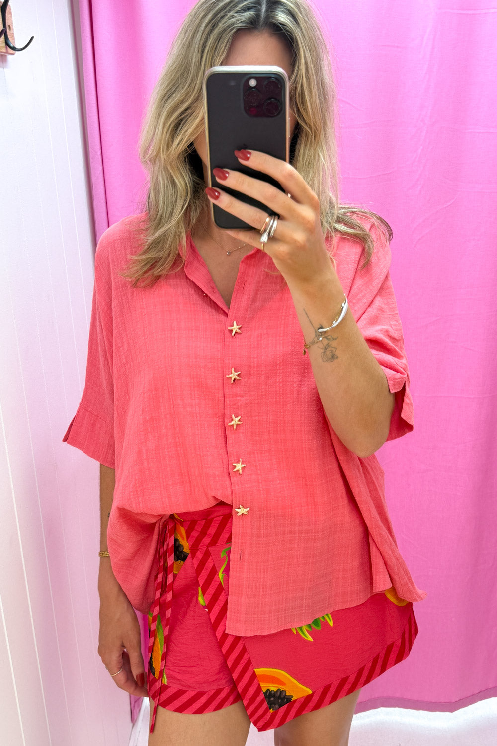 Island Air Shirt - Coral Pink