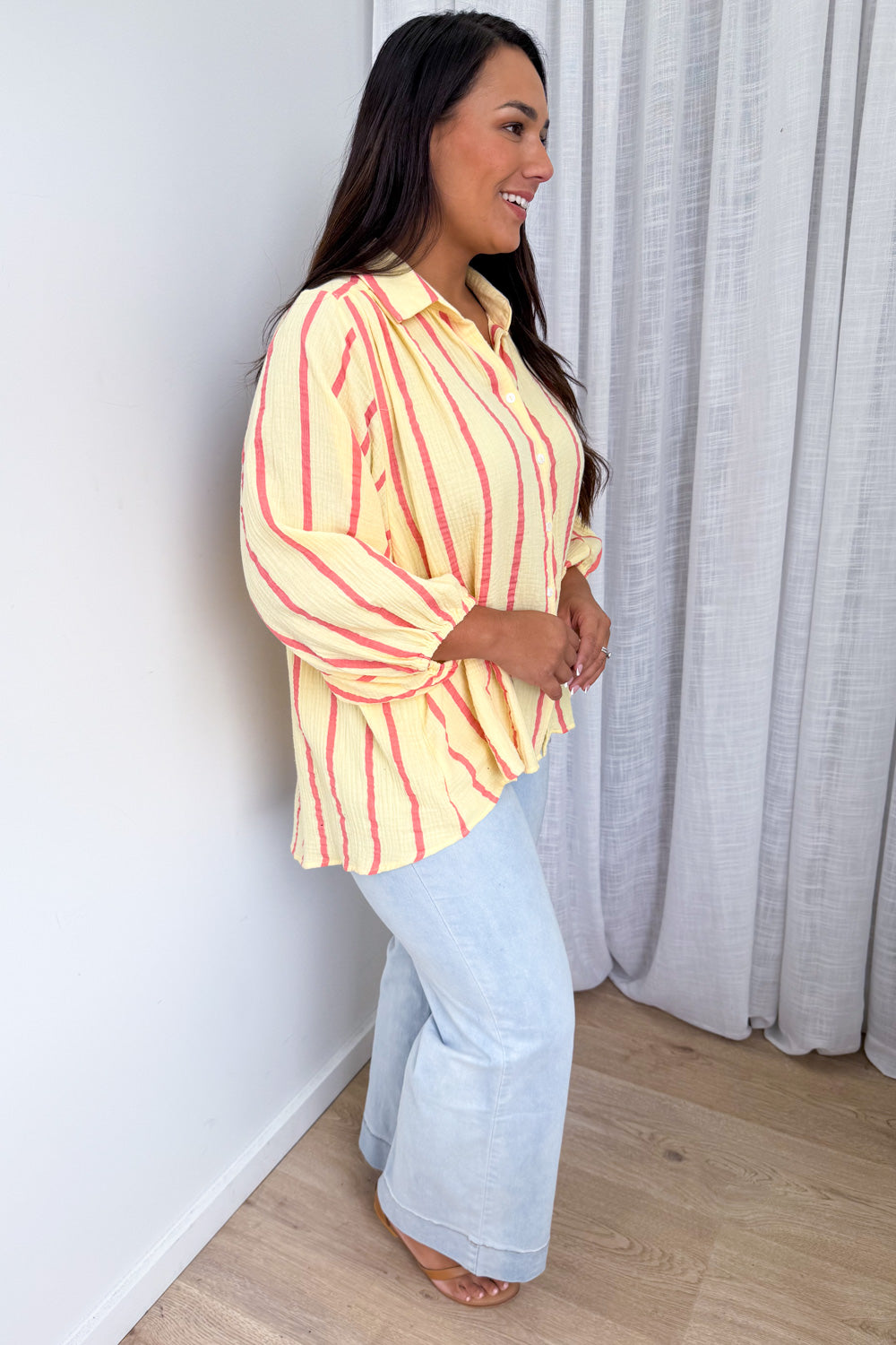 Rani Shirt - Lemon Pink Stripe