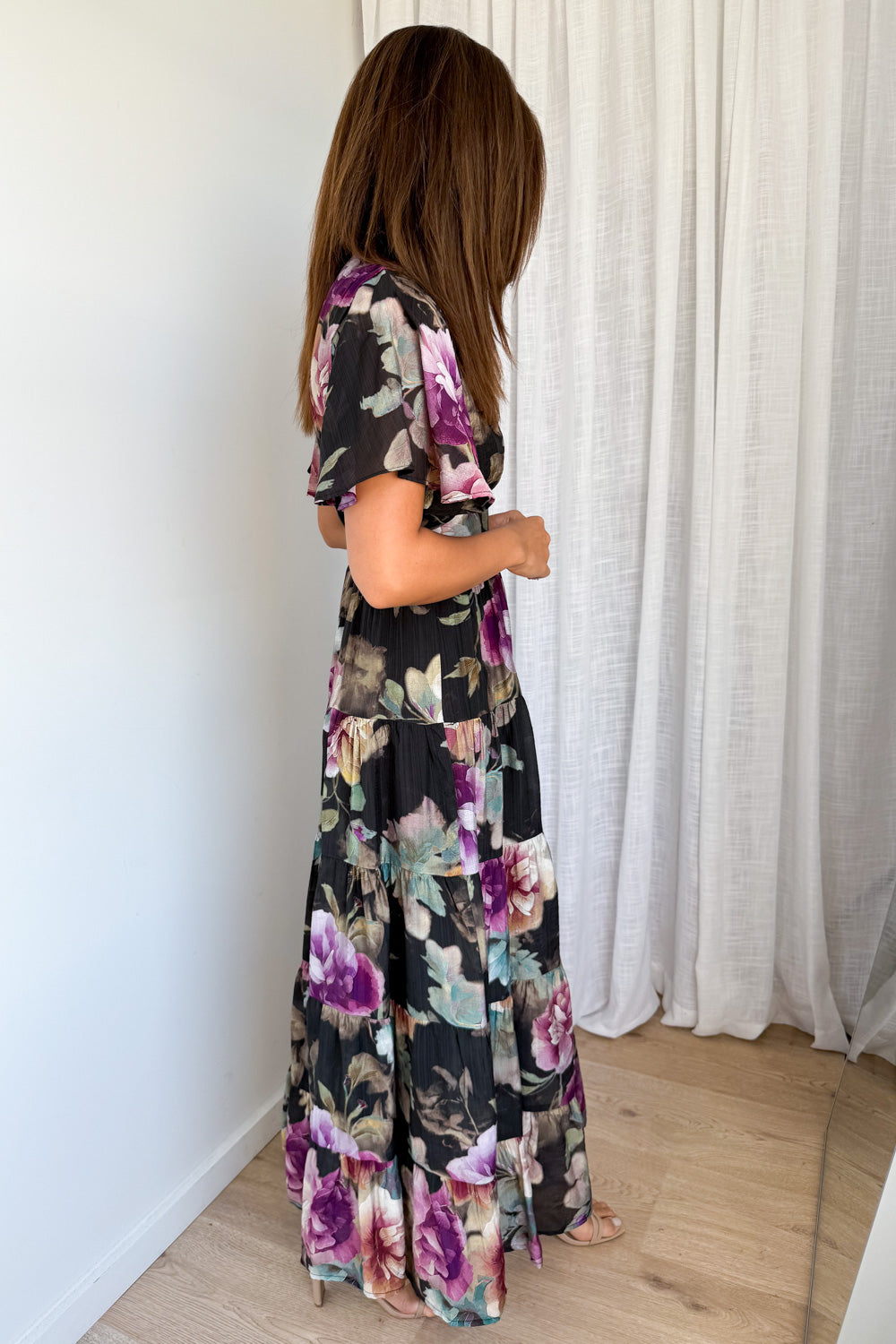 Carys Dress - Noir Bloom