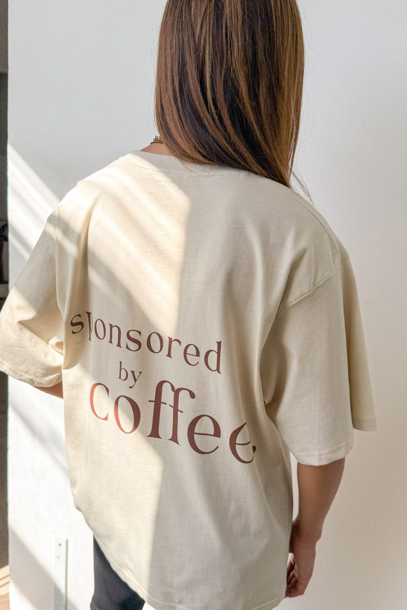 Sponsored By Coffee Oversized Tee - Beige