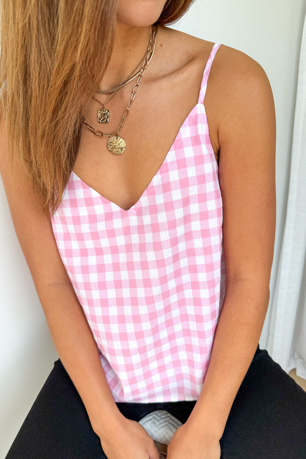 Kelsea Cami - Pink Gingham