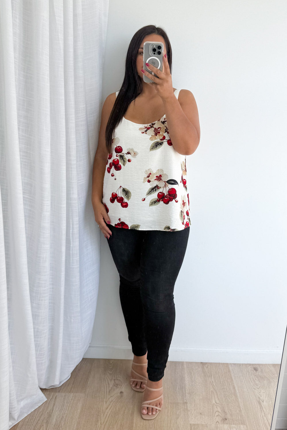 Morgie Cami Top - Red Cherry