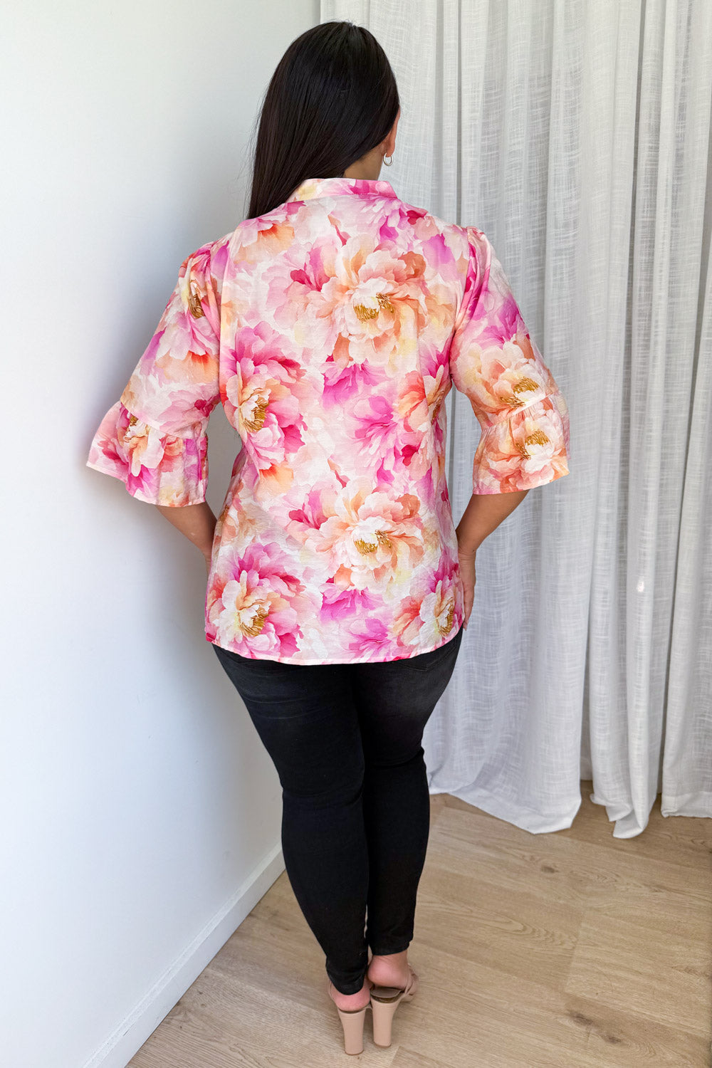 Botanic Blouse - Pink Orange Floral