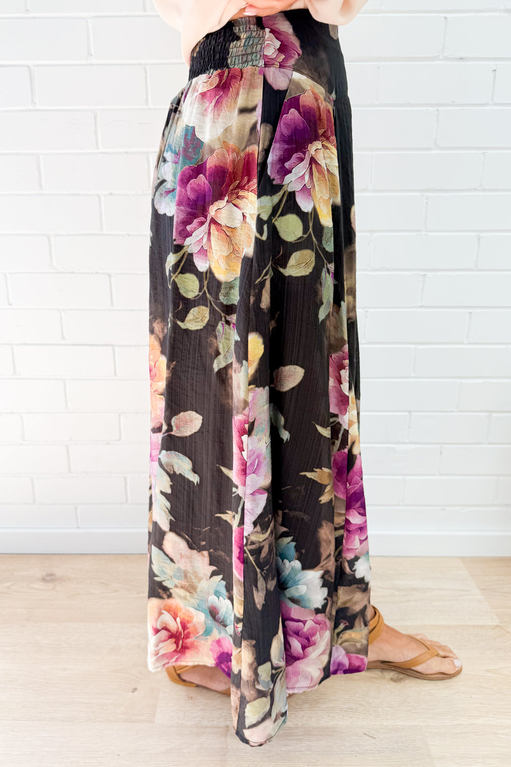 Sandra Maxi Skirt - Noir Bloom