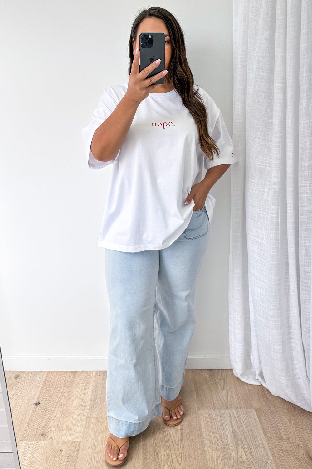 Nope Oversized Tee - White