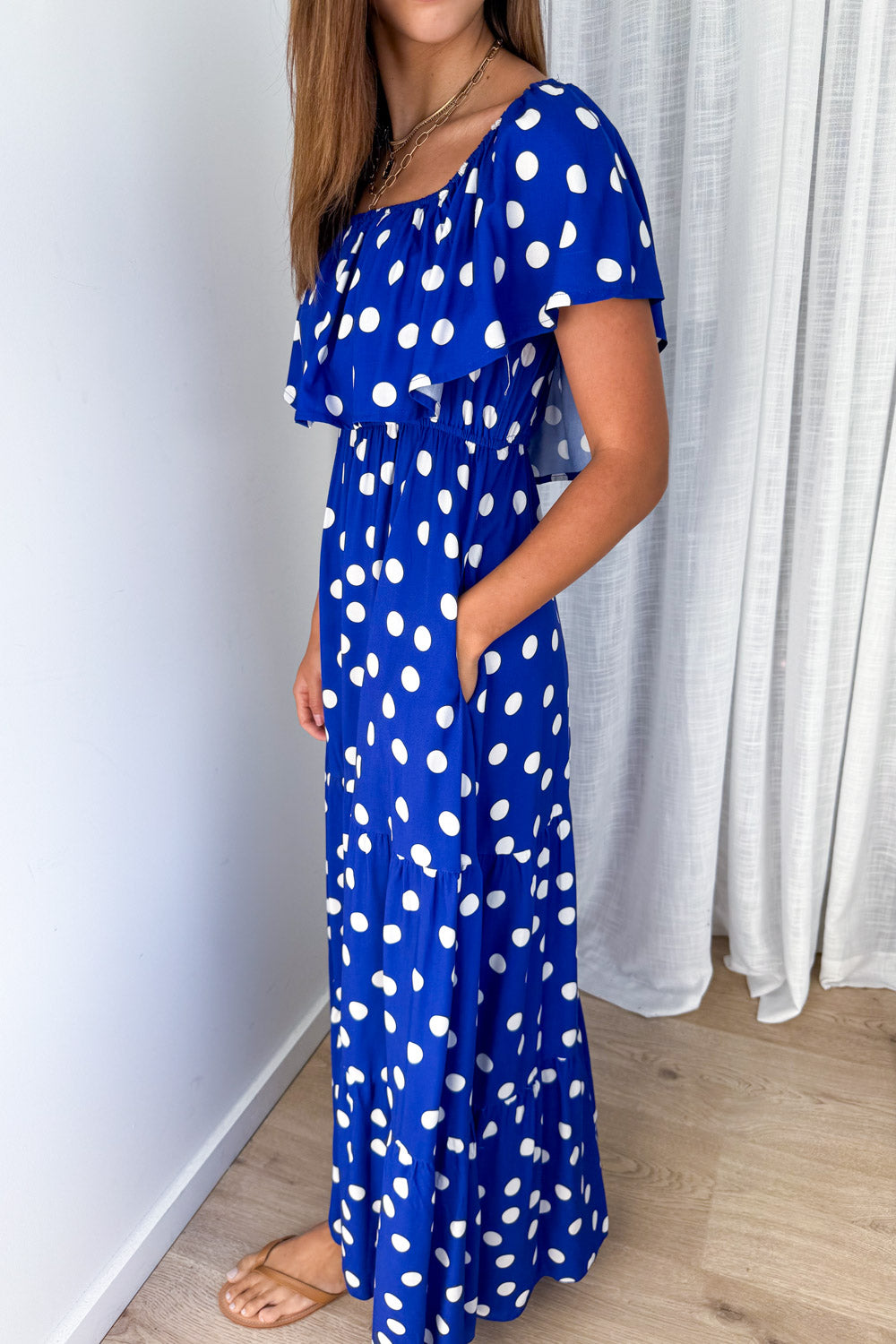 Laurella Maxi Dress - Cobalt Blue Spot