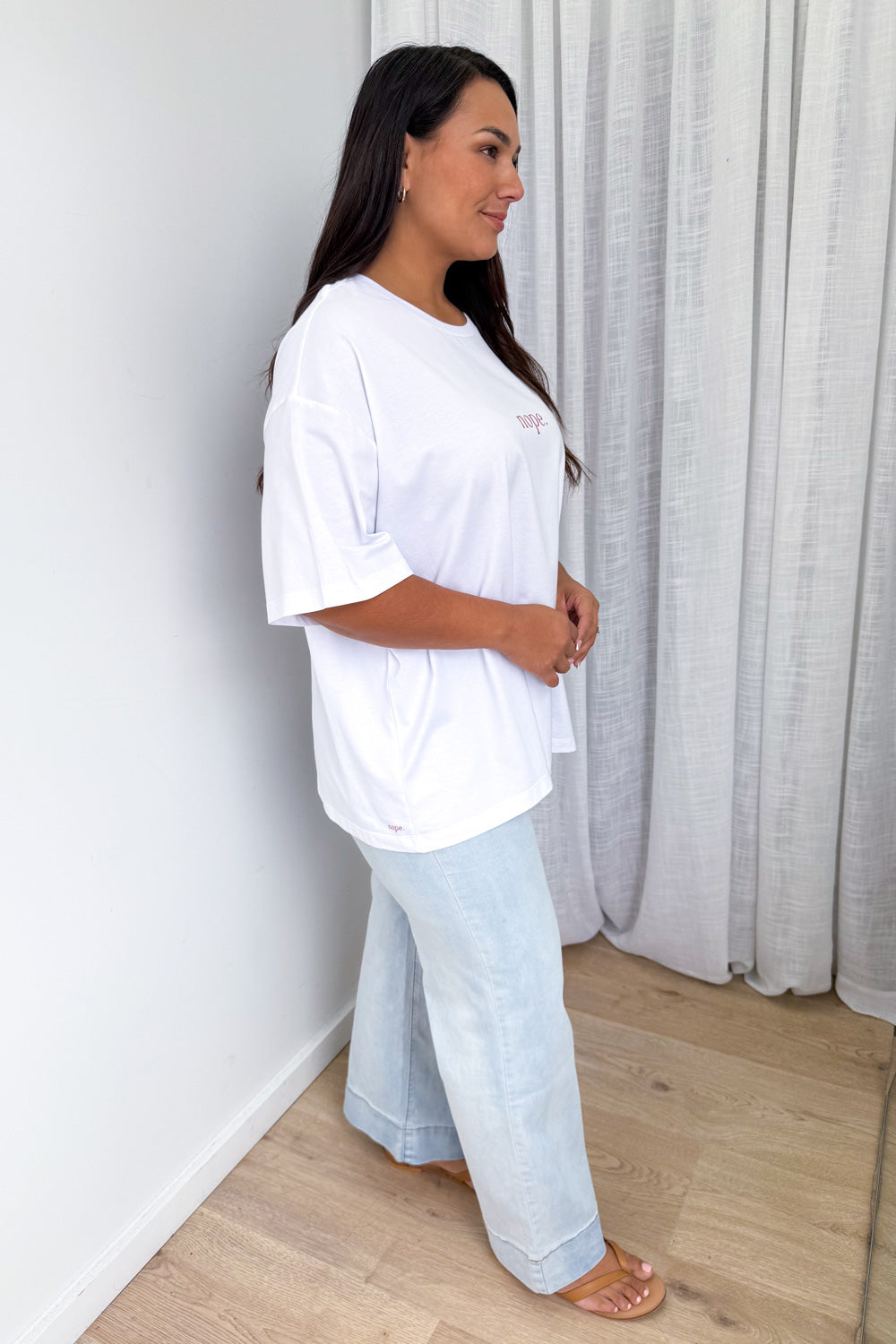 Nope Oversized Tee - White