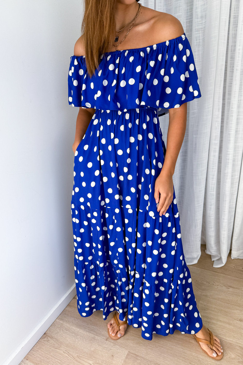 Laurella Maxi Dress - Cobalt Blue Spot