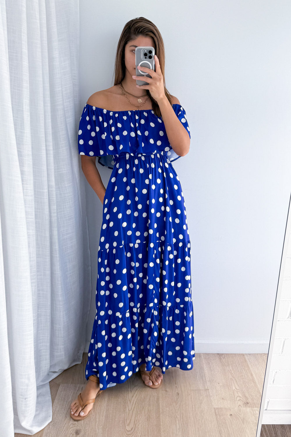 Laurella Maxi Dress - Cobalt Blue Spot
