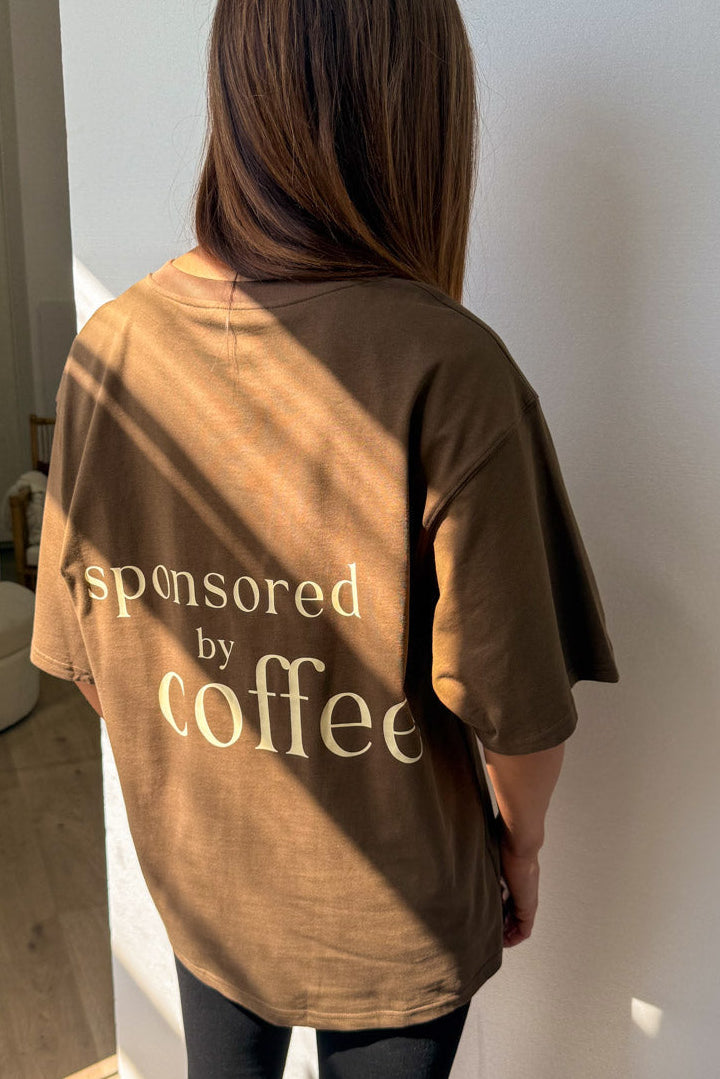 Sponsored By Coffee Oversized Tee - Chocolate