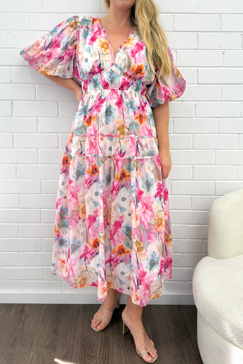 Clairemont Dress - Watercolour Floral