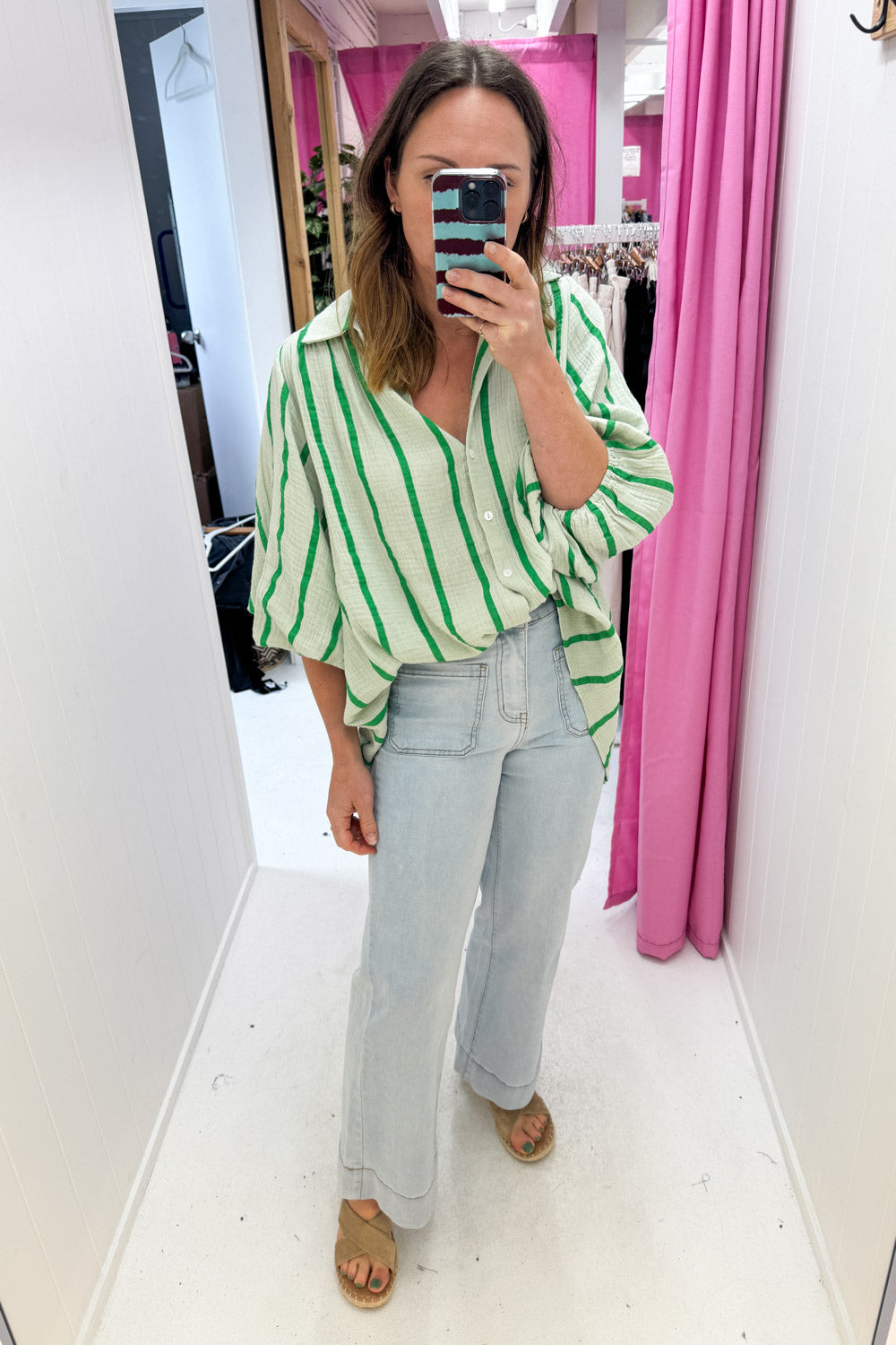 Rani Shirt - Green Stripe