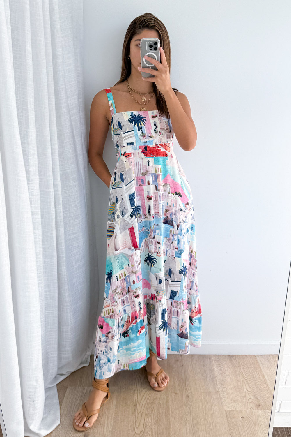 Santorini Maxi Dress - Blue Coast Line