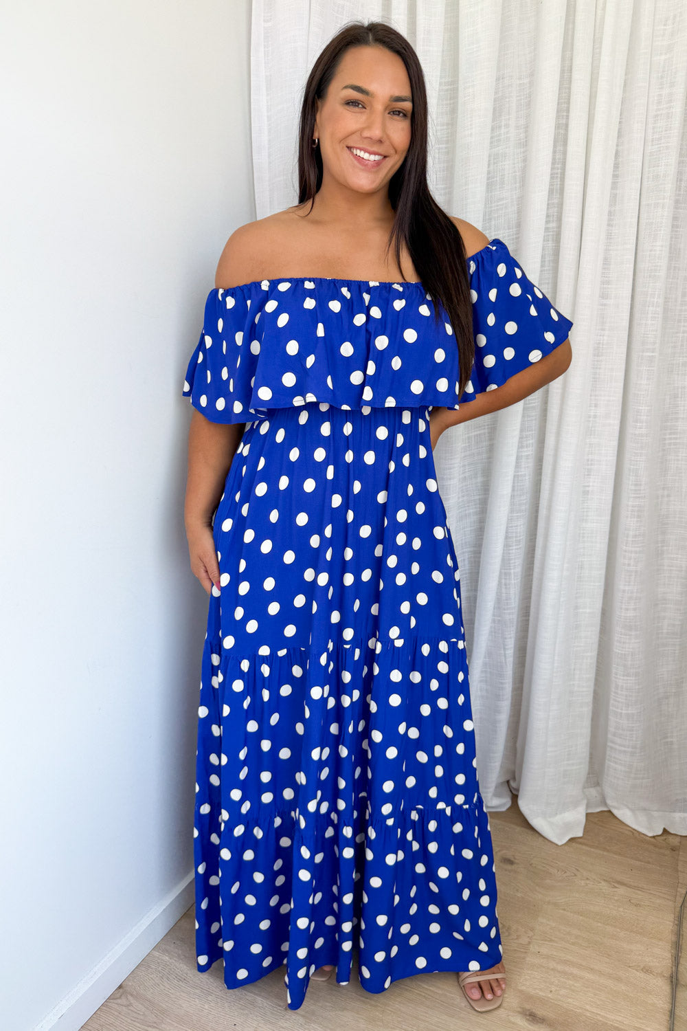 Laurella Maxi Dress - Cobalt Blue Spot