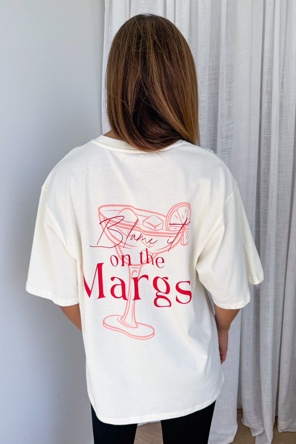 Blame It On The Margs Oversized Tee - Cream