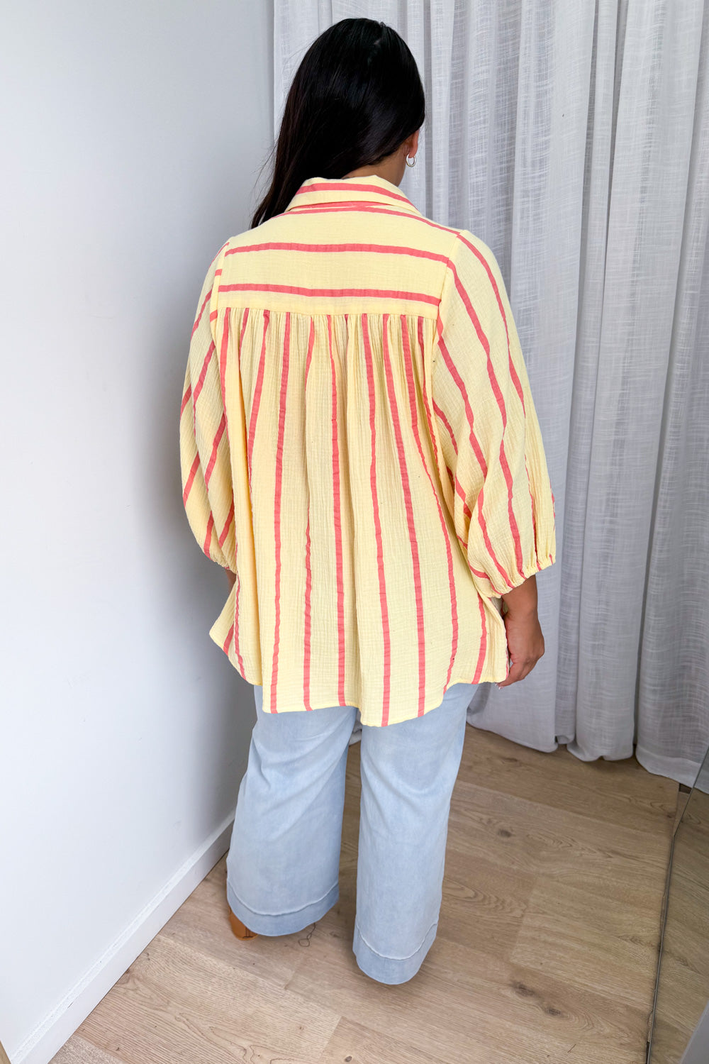 Rani Shirt - Lemon Pink Stripe