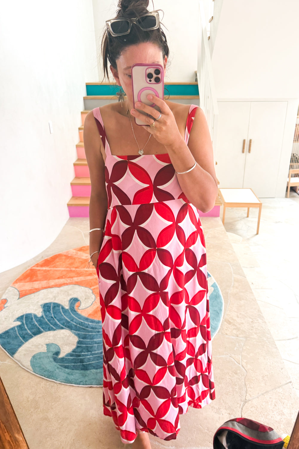 Rosanna Dress - Pink Red Print