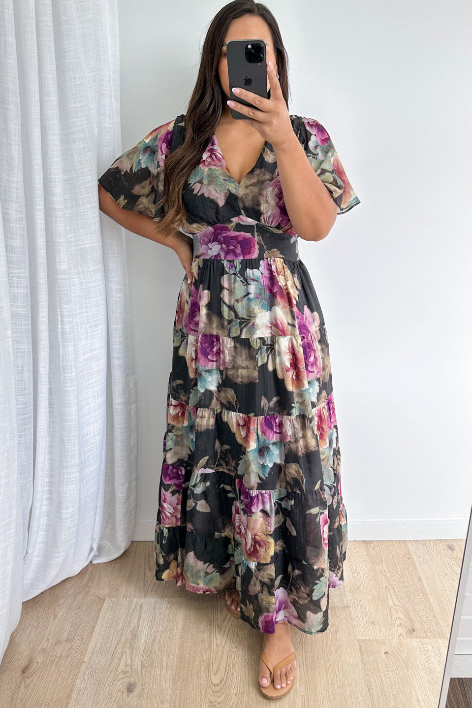 Carys Dress - Noir Bloom