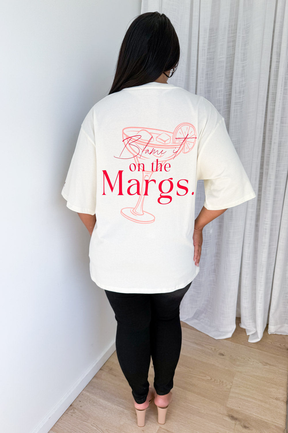 Blame It On The Margs Oversized Tee - Cream
