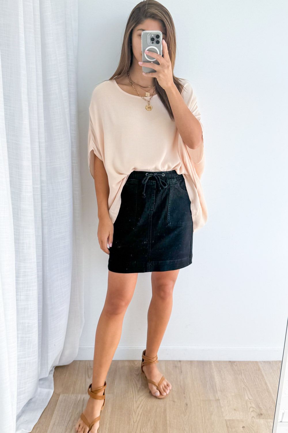 Katie Denim Skirt - Black Denim