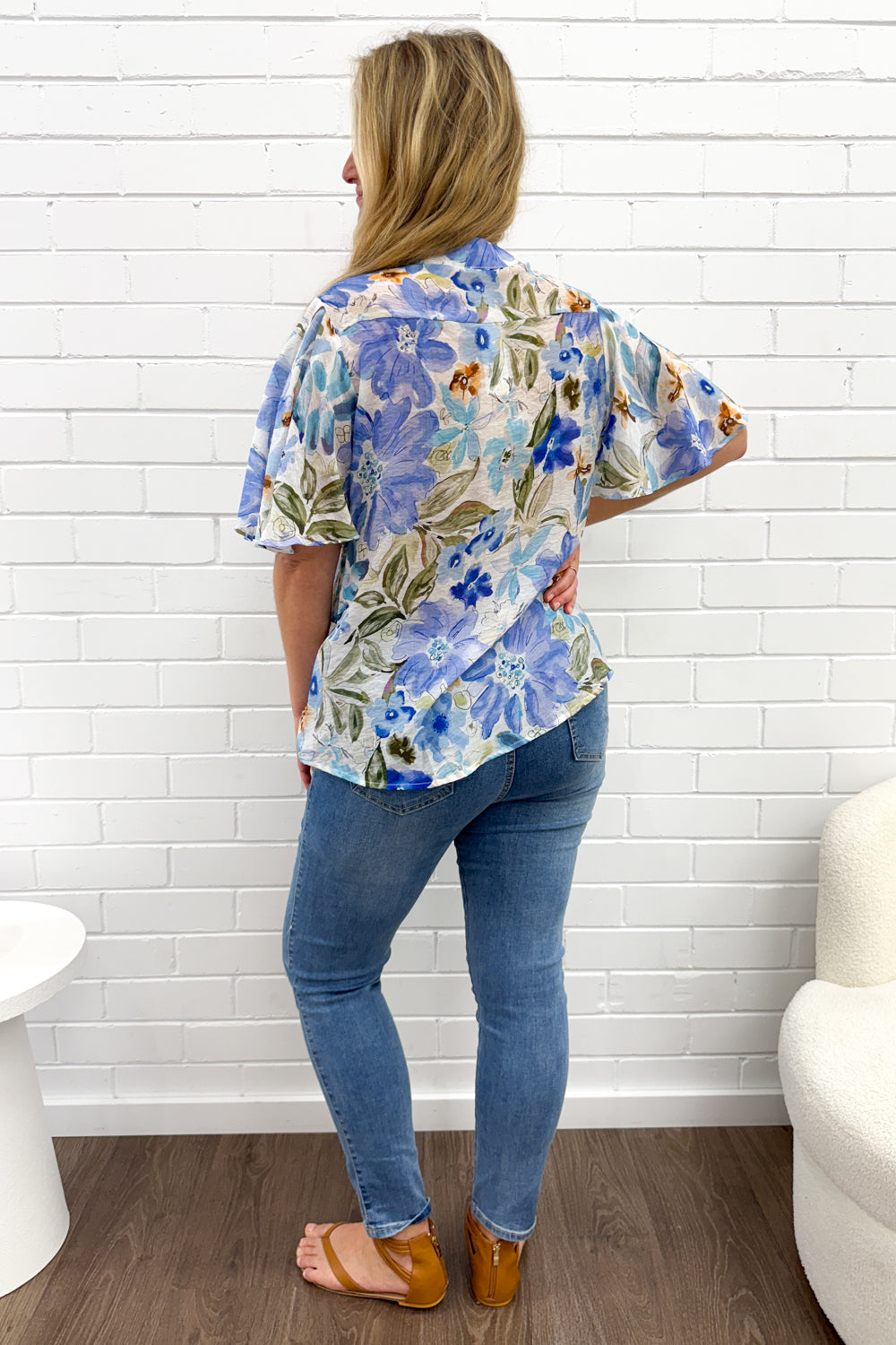 Keeley Blouse - Blue Multi Floral