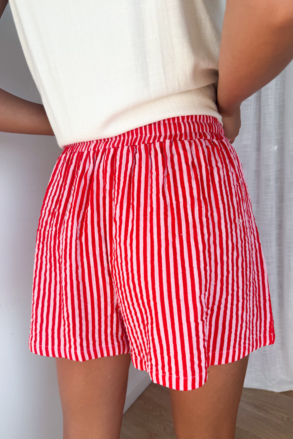 Rani Shorts - Pink Red Stripe