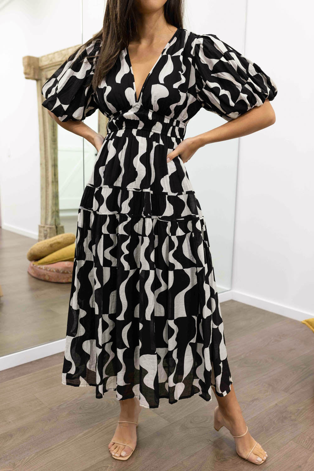 Clairemont Dress - Black White