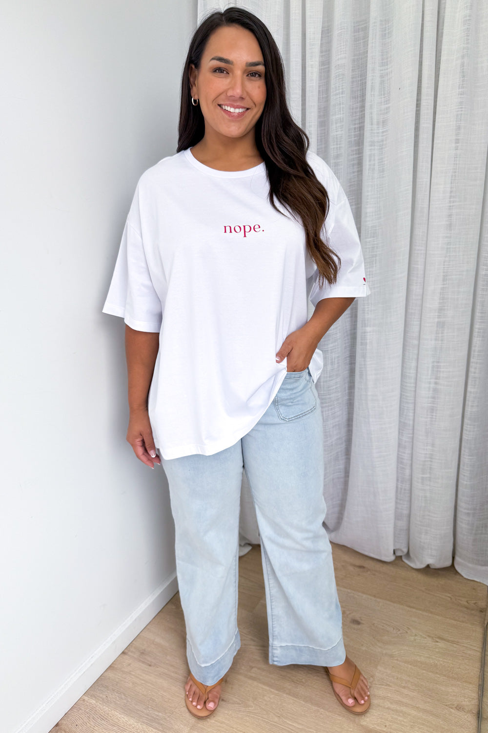 Nope Oversized Tee - White