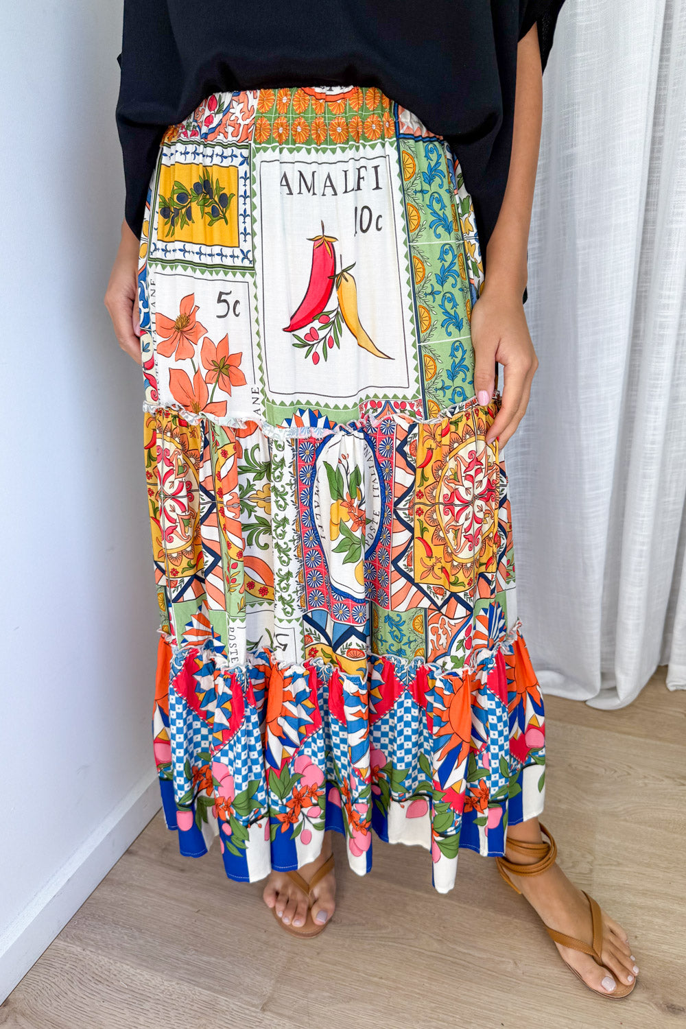 Roma Belle Skirt - Amalfi Tile Print