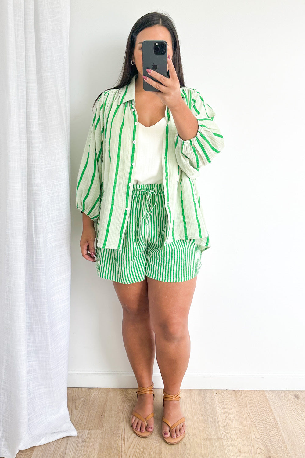 Rani Shirt - Green Stripe